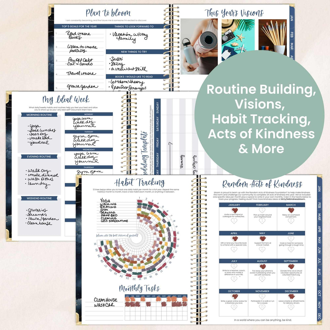 2026 Hard Cover Planner, 8.5" x 11", Midnight Sky