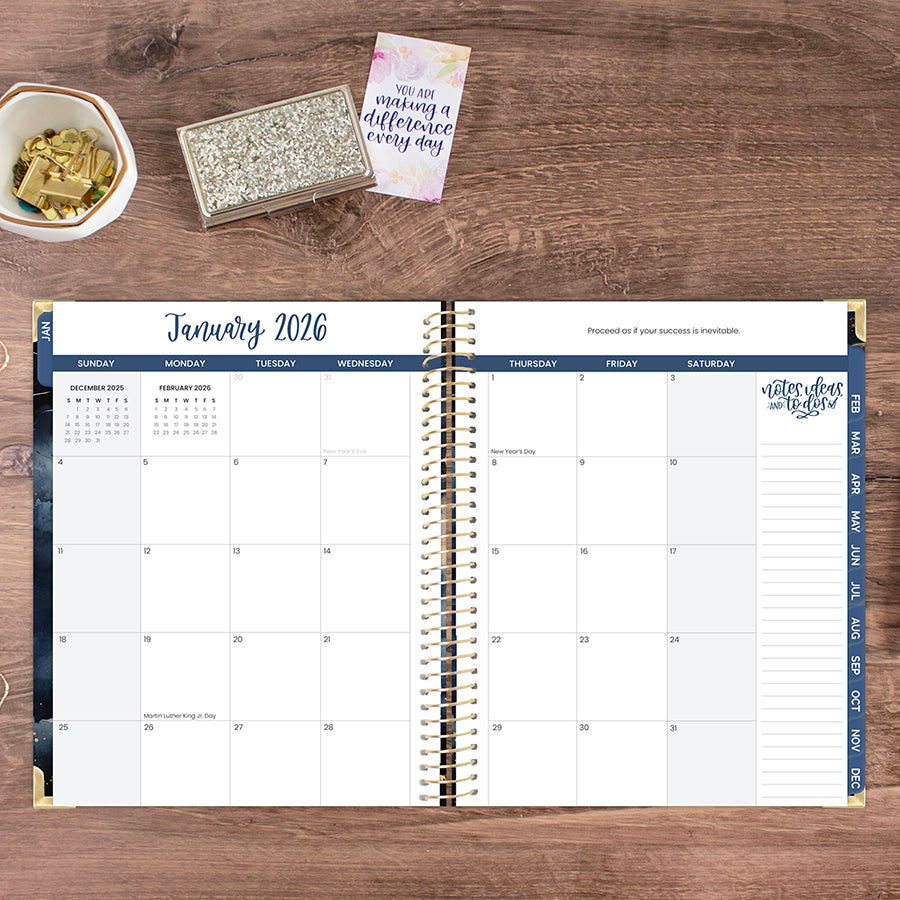 2026 Hard Cover Planner, 8.5" x 11", Midnight Sky