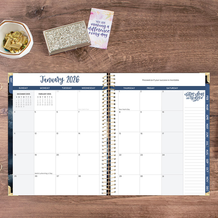 2026 Hard Cover Planner, 8.5" x 11", Midnight Sky