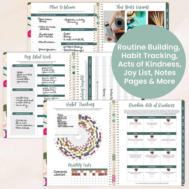 2026 Soft Cover Planner, 8.5" x 11", Pink Poppies