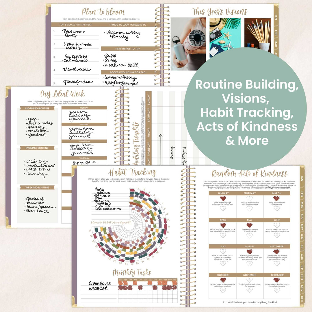 2026 Hard Cover Planner, 8.5" x 11", Linen, Purple