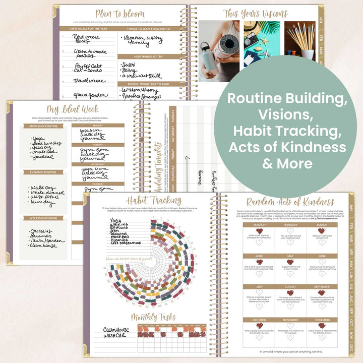 2026 Hard Cover Planner, 8.5" x 11", Linen, Purple