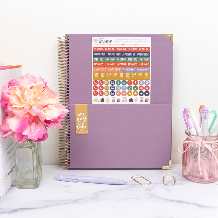 2026 Hard Cover Planner, 8.5" x 11", Linen, Purple