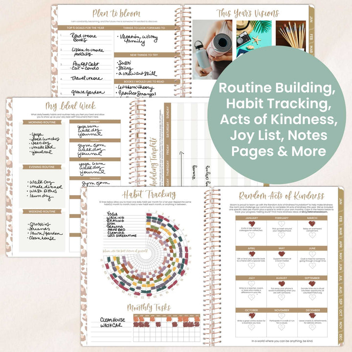 2026 Soft Cover Planner, 8.5" x 11", Tan Leopard