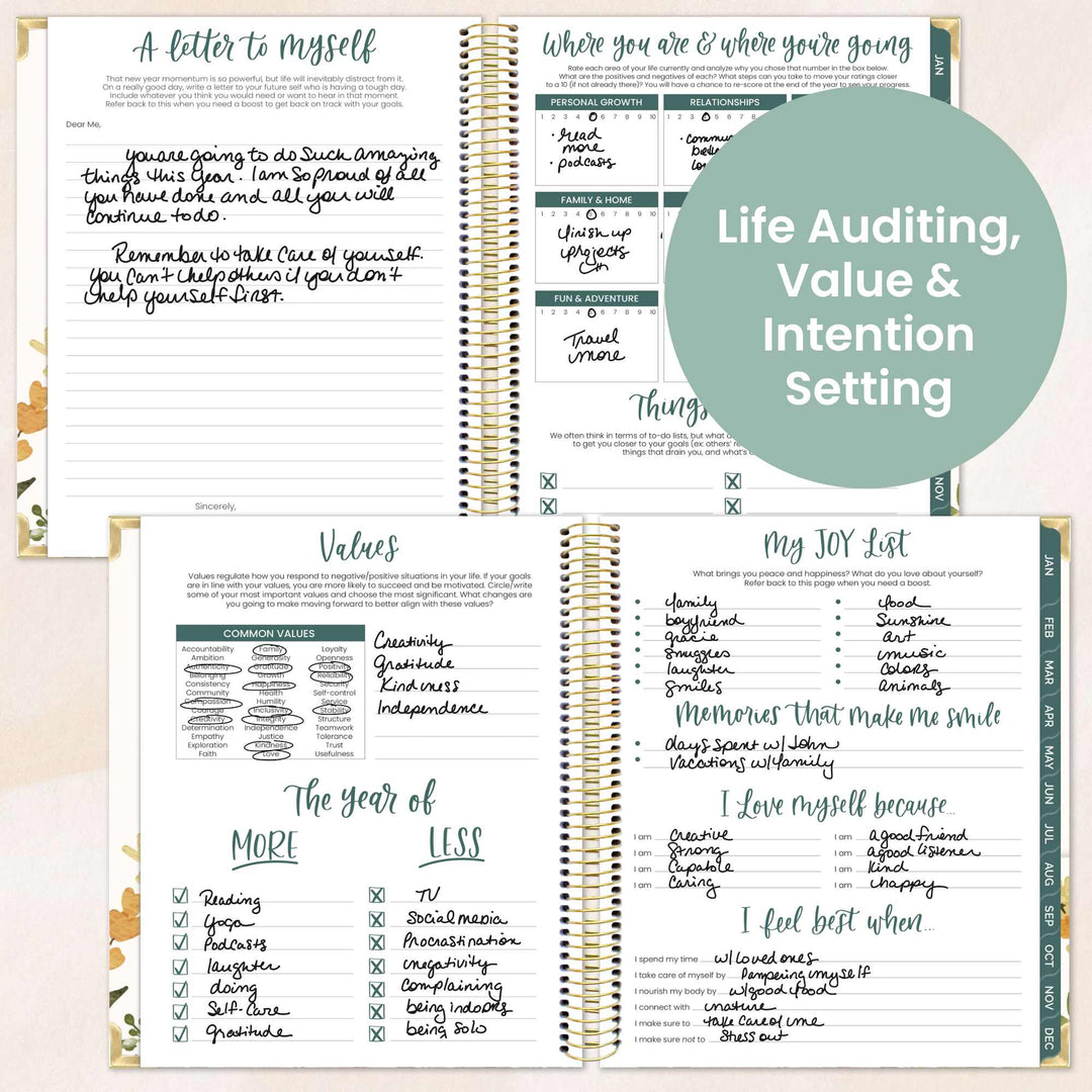 2026 Vision Planner, 7.5" x 9", Beige Bouquet