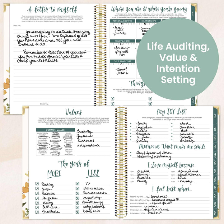 2026 Vision Planner, 7.5" x 9", Beige Bouquet