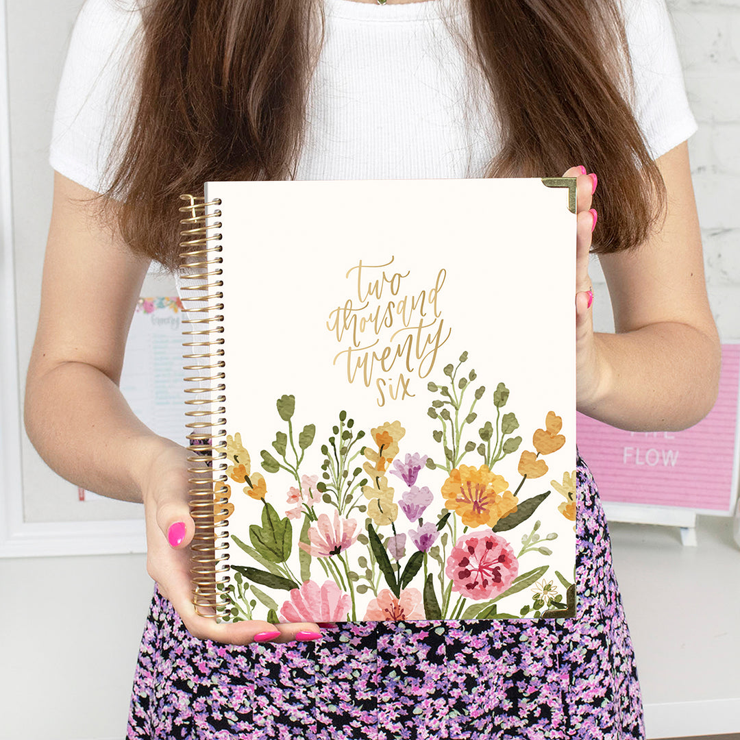 2026 Vision Planner, 7.5" x 9", Beige Bouquet