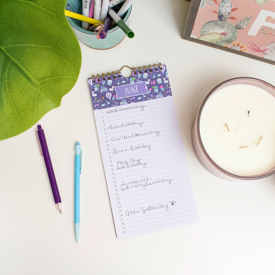 Perpetual Calendar, 5" x 10", Holiday Icons