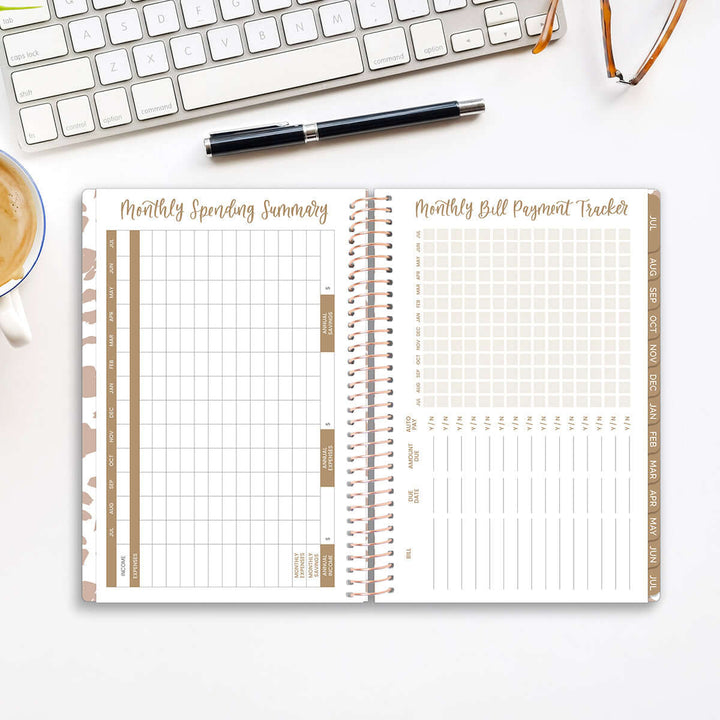 2025-26 Soft Cover Planner, 5.5" x 8.25", Tan Leopard