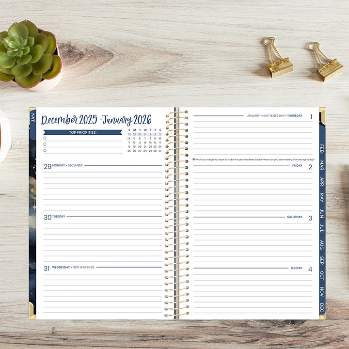 2026 Hard Cover Planner, 5.5" x 8.25", Midnight Sky