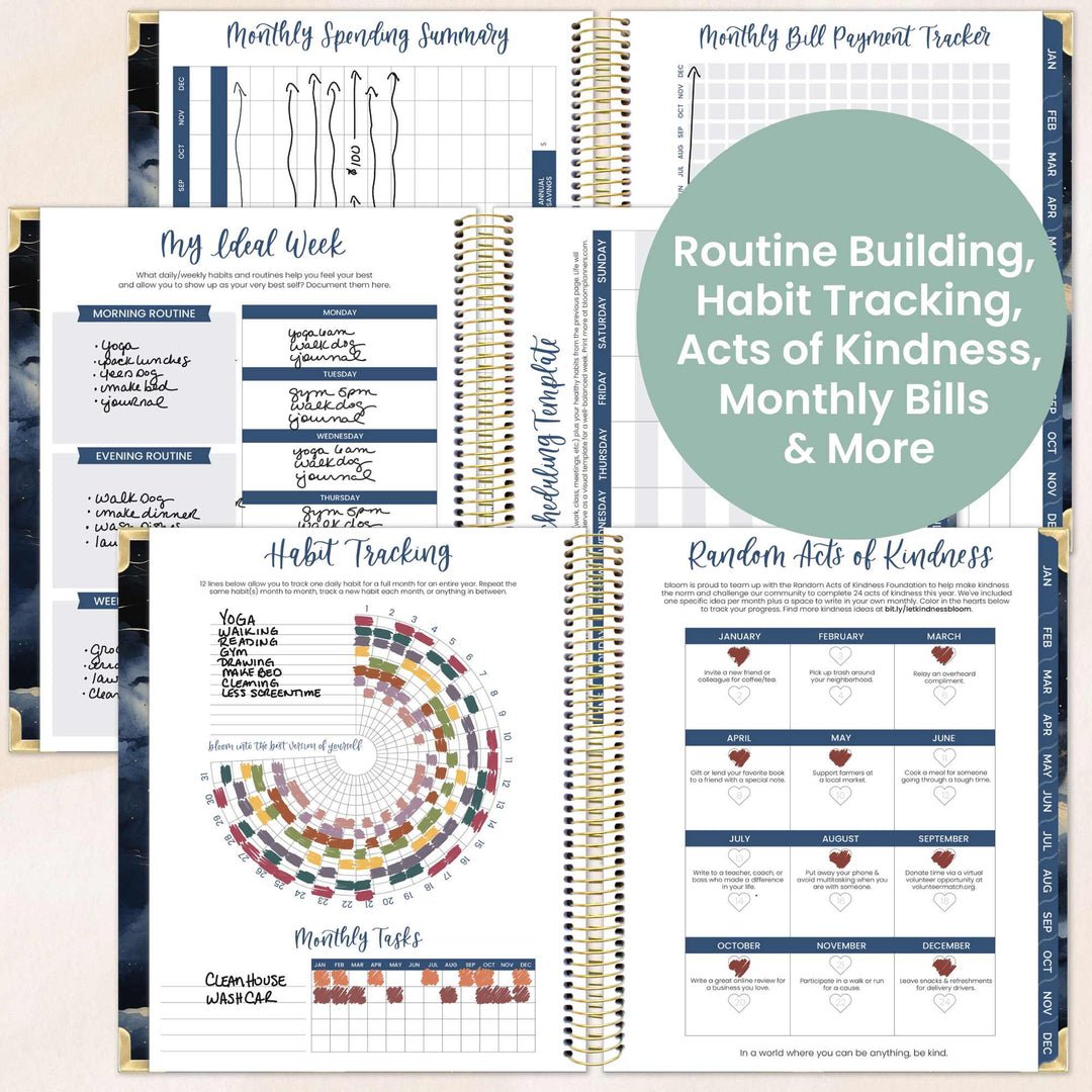 2026 Vision Planner, 7.5" x 9", Midnight Sky