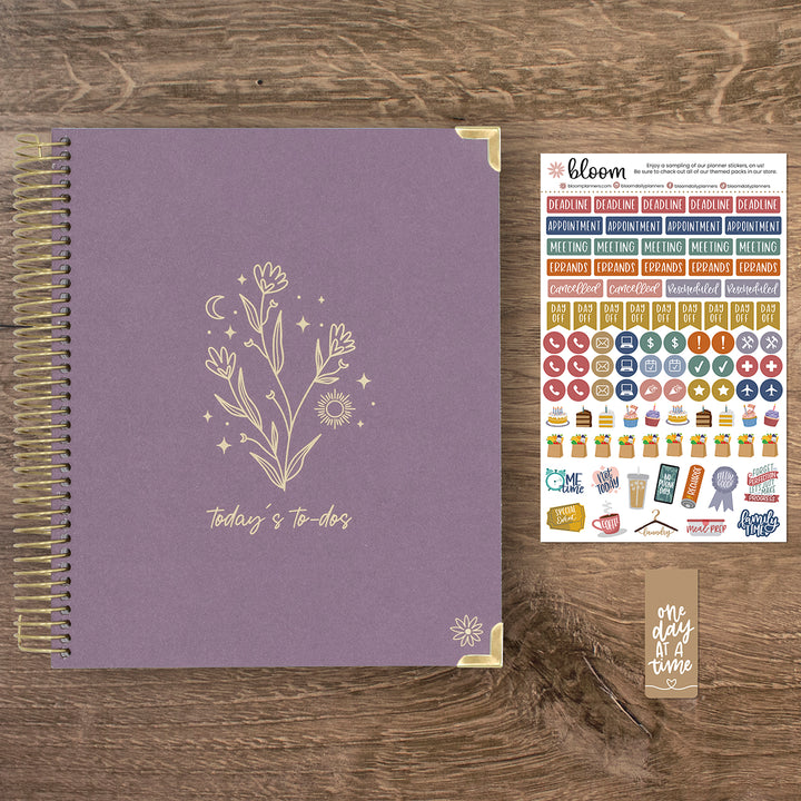 6-Month Undated Daily To-Do Planner, 7” x 9”, Purple Linen
