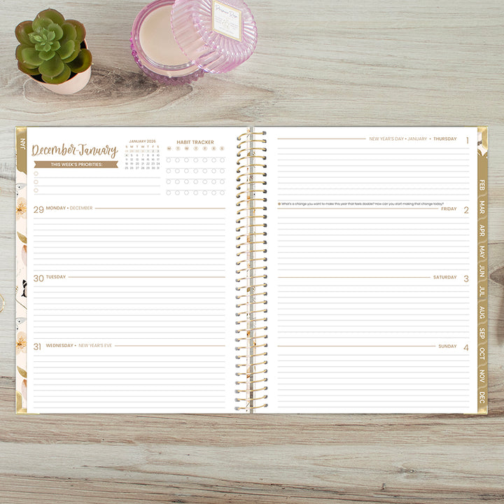 2026 Hard Cover Planner, 8.5" x 11", Butterfly Garden