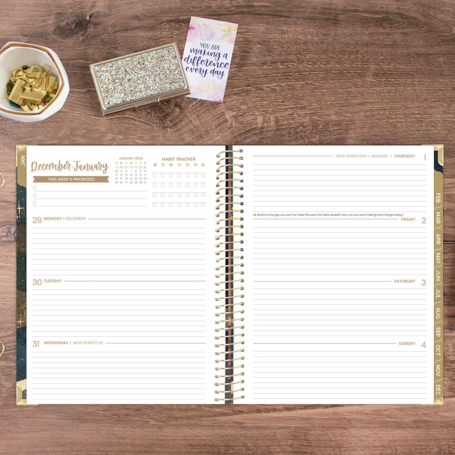 2026 Hard Cover Planner, 8.5" x 11", Celestial Skies