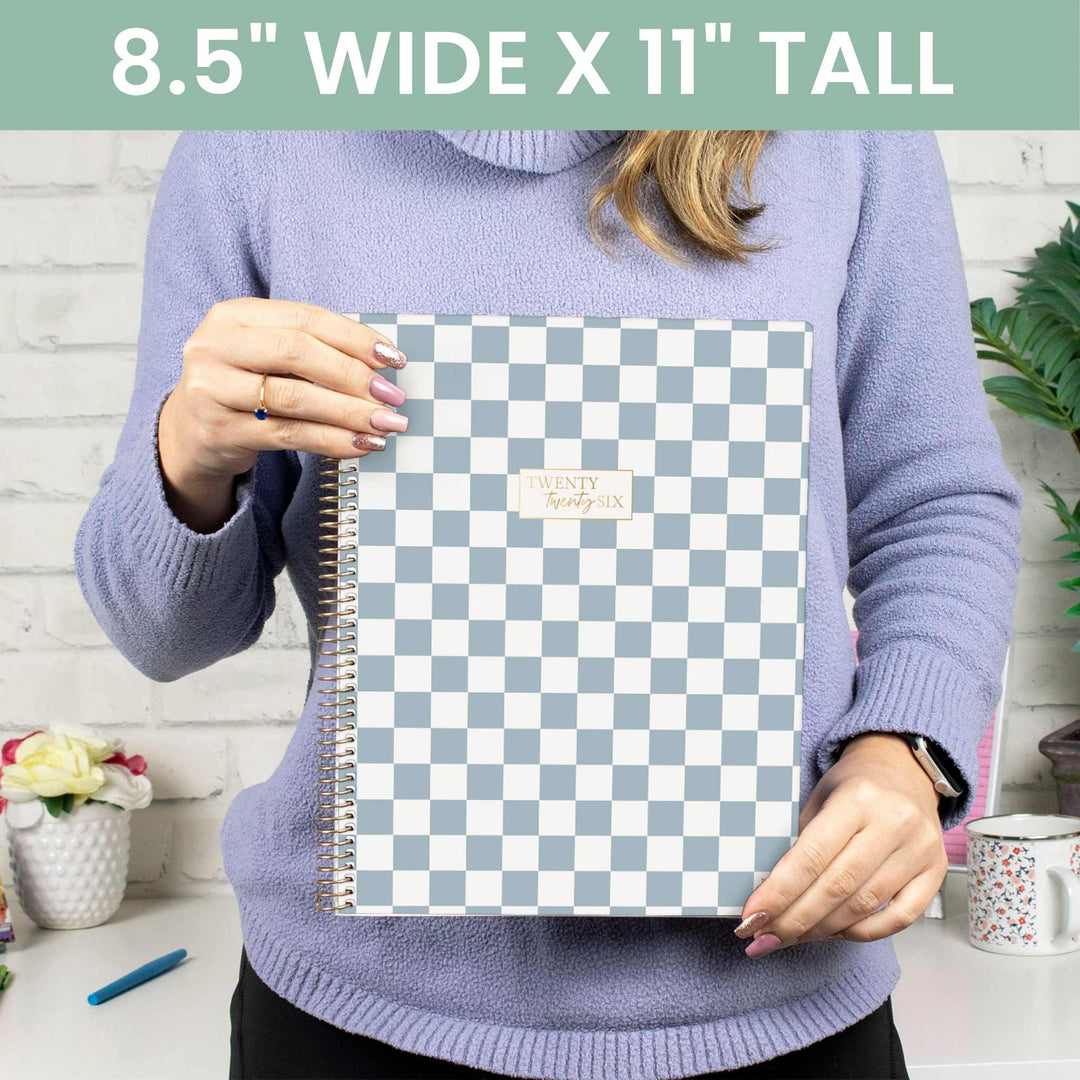 2026 Soft Cover Planner, 8.5" x 11", Checkered