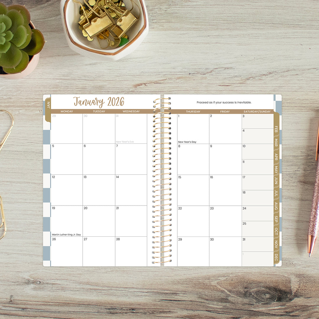 2026 Soft Cover Planner, 4" x 6", Checkered