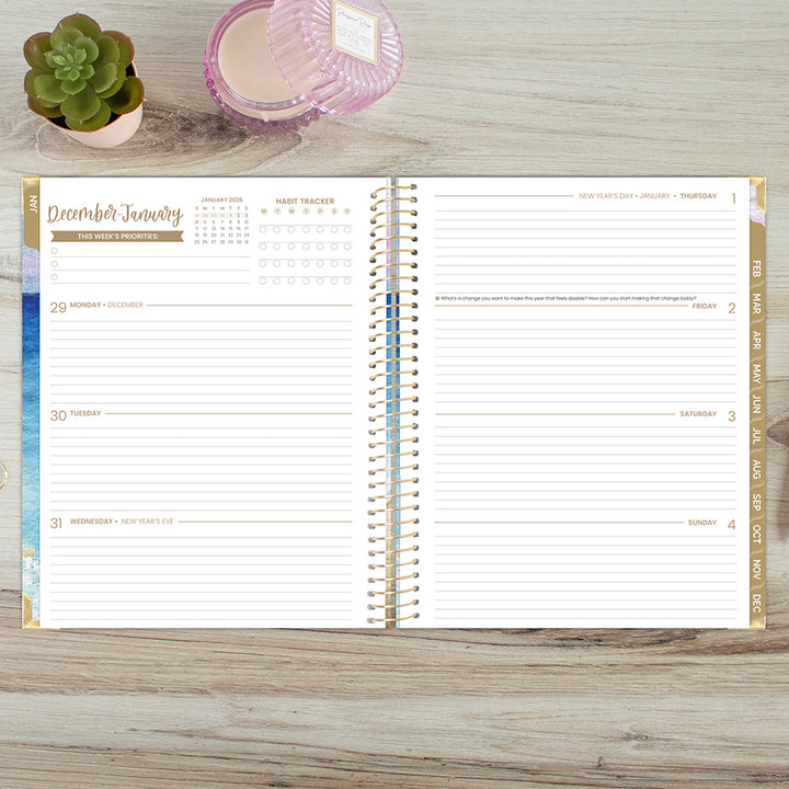 2026 Hard Cover Planner, 8.5" x 11", Coastal Calm