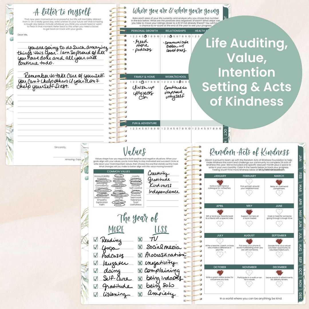 2026 Soft Cover Planner, 4" x 6", Eucalyptus, White