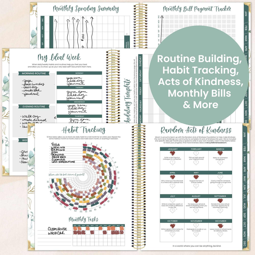 2026 Vision Planner, 7.5" x 9", Eucalyptus, White