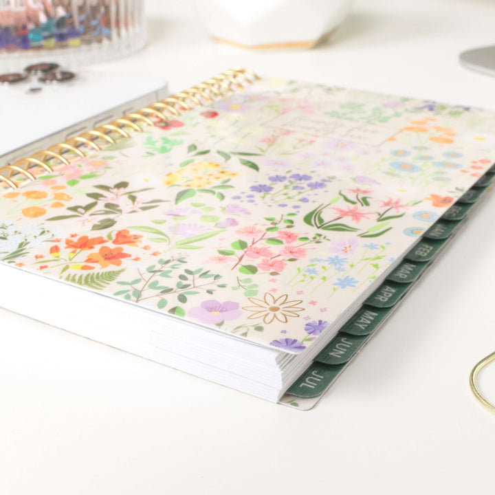 2025-26 Soft Cover Planner, 4" x 6", Garden Party, Beige