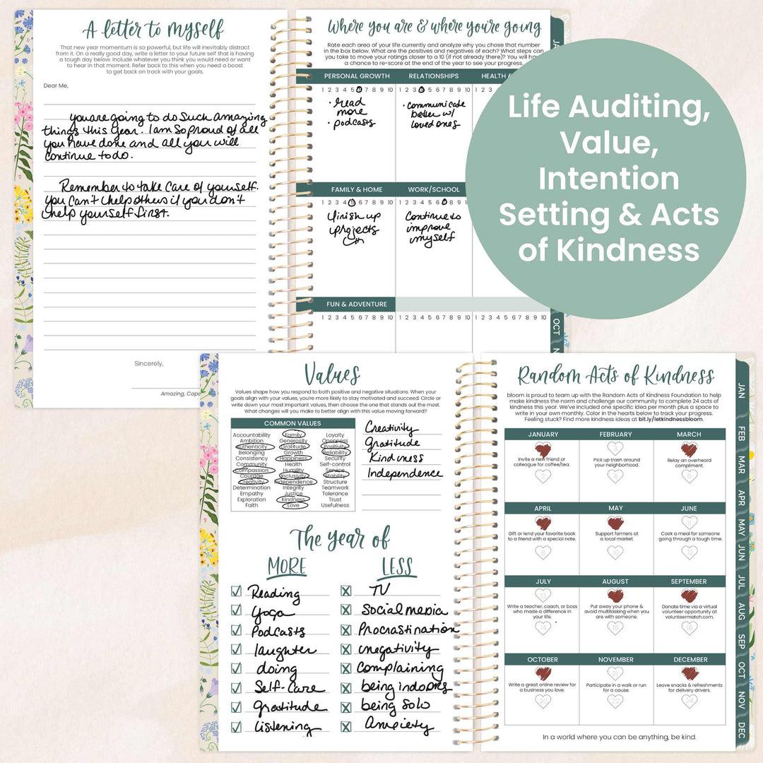 2026 Soft Cover Planner, 4" x 6", Garden Party, Beige