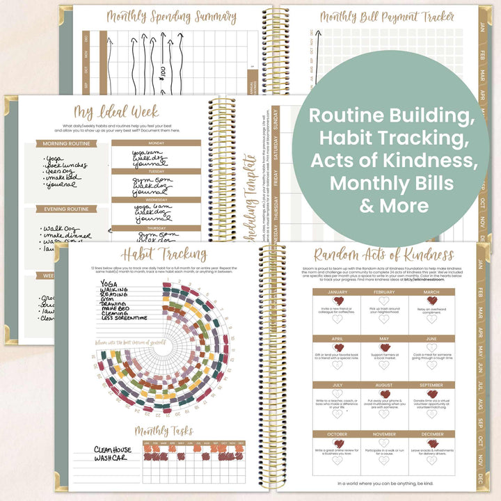 2026 Vision Planner, 7.5" x 9", Green Linen