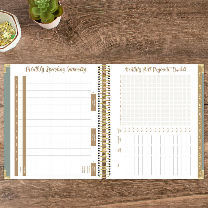 2026 Vision Planner, 7.5" x 9", Green Linen