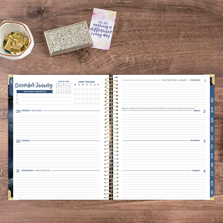 2026 Hard Cover Planner, 8.5" x 11", Midnight Sky