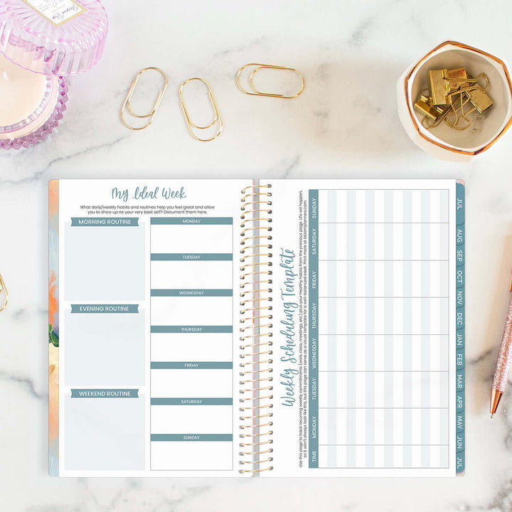 2025-26 Soft Cover Planner, 5.5" x 8.25", Painted Peonies