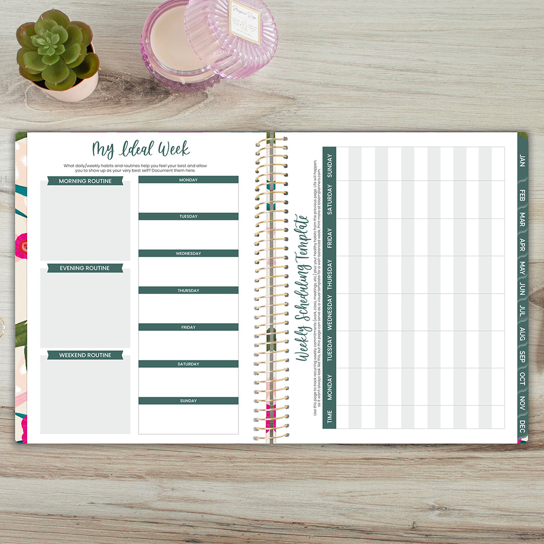 2026 Soft Cover Planner, 8.5" x 11", Pink Poppies