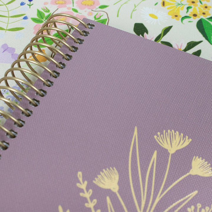 2026 Hard Cover Planner, 5.5" x 8.25", Linen, Purple