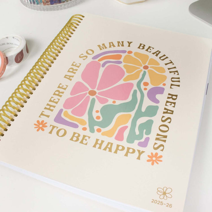 2025-26 Soft Cover Daisy Student Planner, 7" x 9", So Many Reasons to be Happy