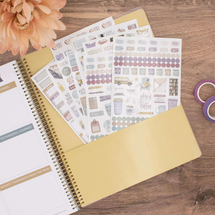 Planner Stickers, Teacher Pack, Cool Tones