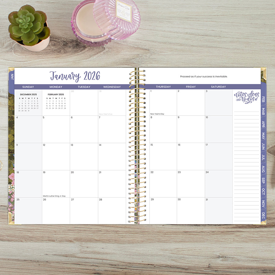 2026 Hard Cover Planner, 8.5" x 11", Wildflower Mountainside