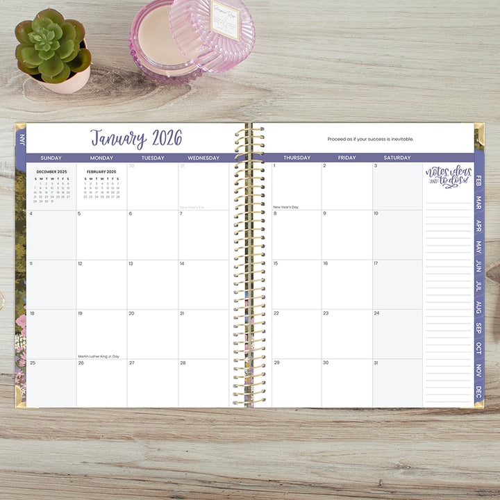2026 Hard Cover Planner, 8.5" x 11", Wildflower Mountainside