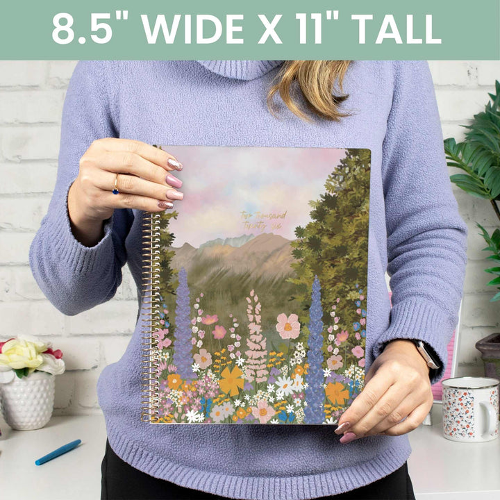 2026 Soft Cover Planner, 8.5" x 11", Wildflower Mountainside