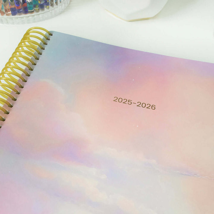 2025-26 Soft Cover Daisy Student Planner, 7" x 9", Cotton Candy Clouds