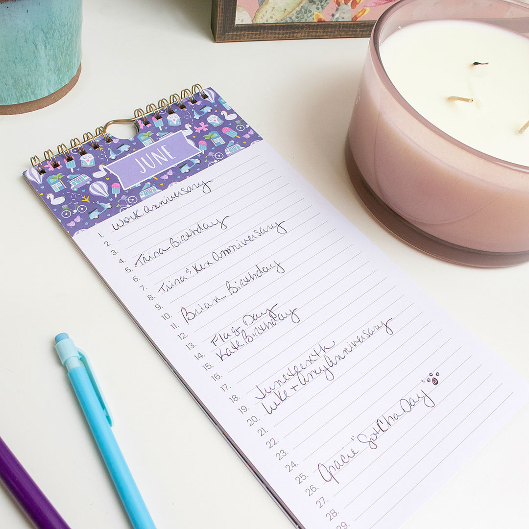 Perpetual Calendar, 5" x 10", Holiday Icons