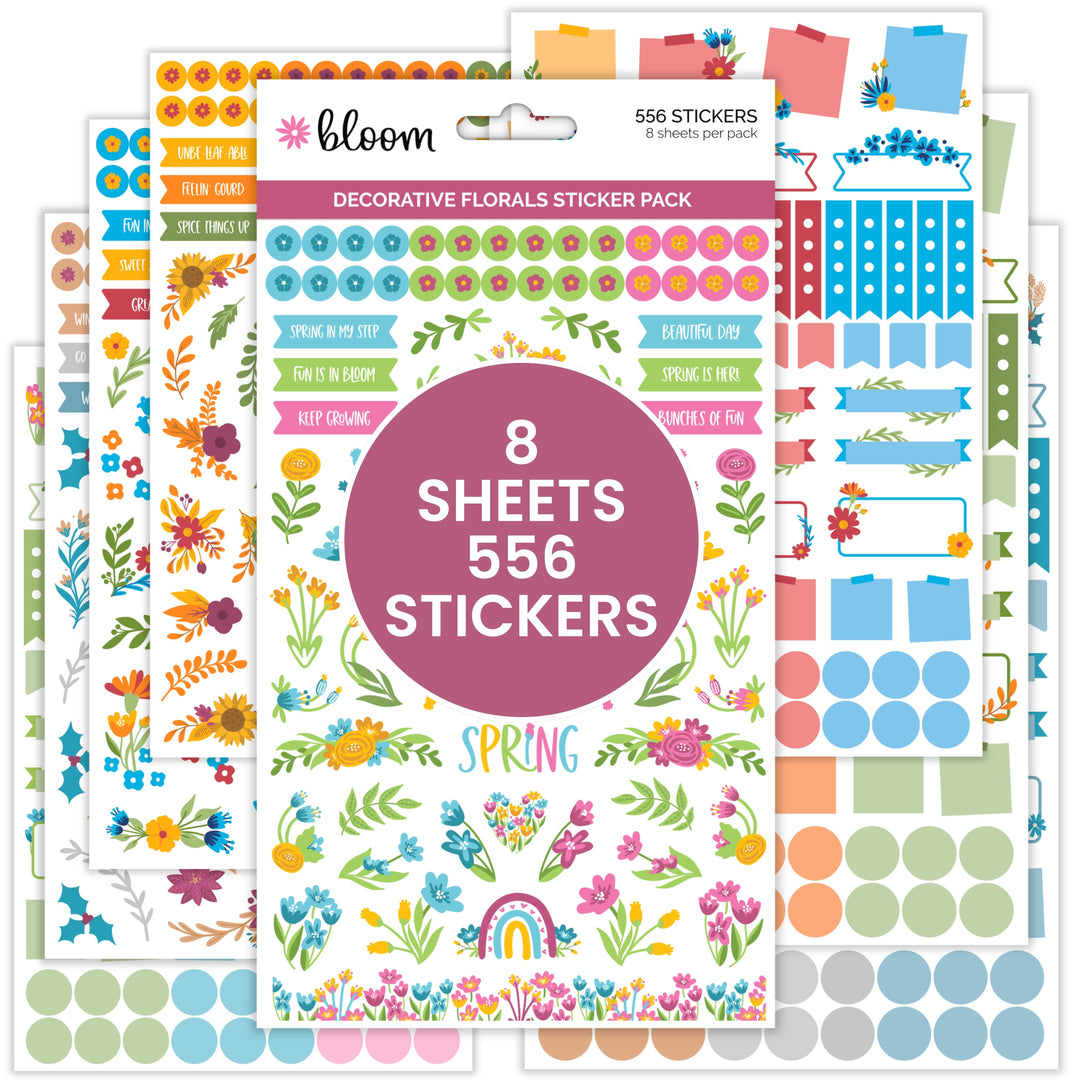 Planner Sticker Pack, Decorative Florals