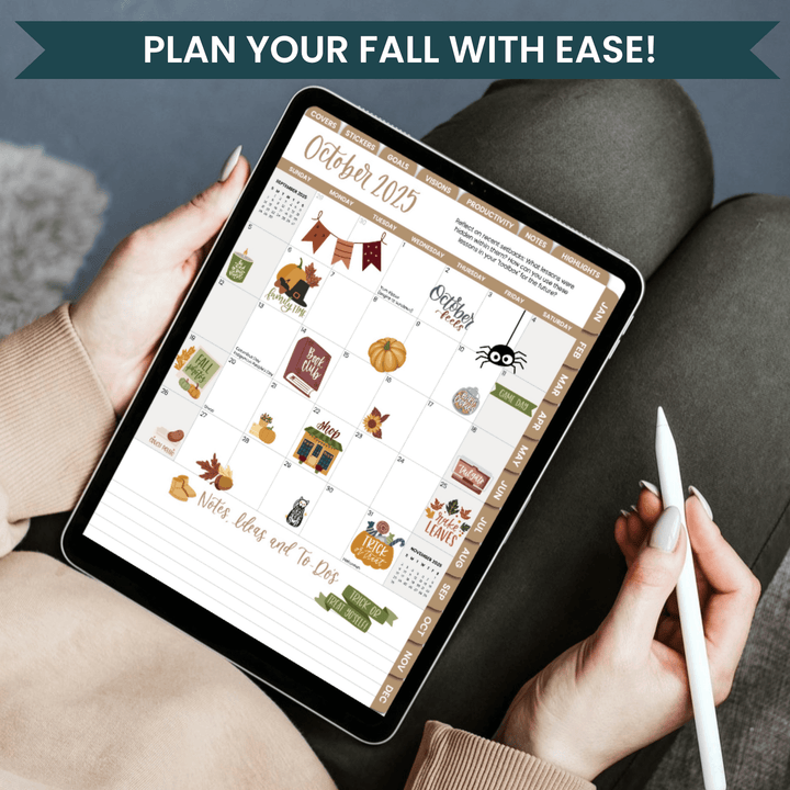 Digital Planner Stickers, Fall Essentials