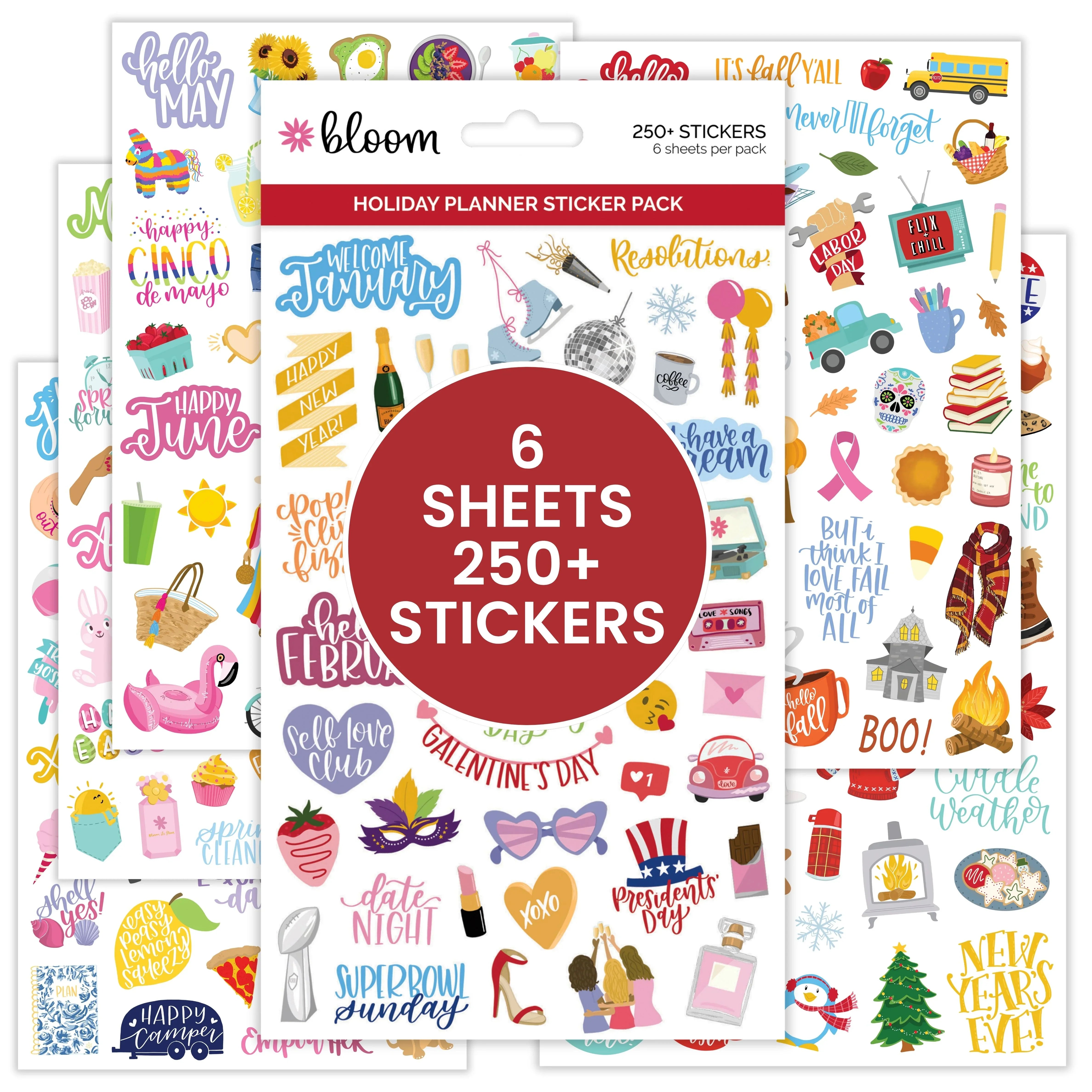 HolidayStickersV2mainimage planner sticker sheets, holiday planner decorating stickers