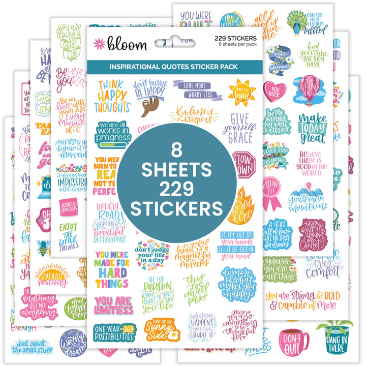 Planner Stickers, Inspirational Quote Pack