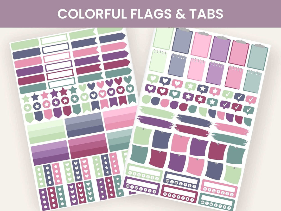 Digital Planner Stickers, Monthly Mini Pack, April