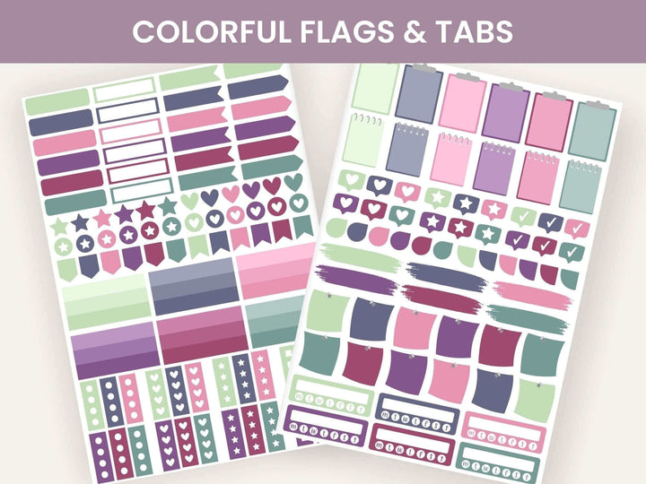 Digital Planner Stickers, Monthly Mini Pack, April