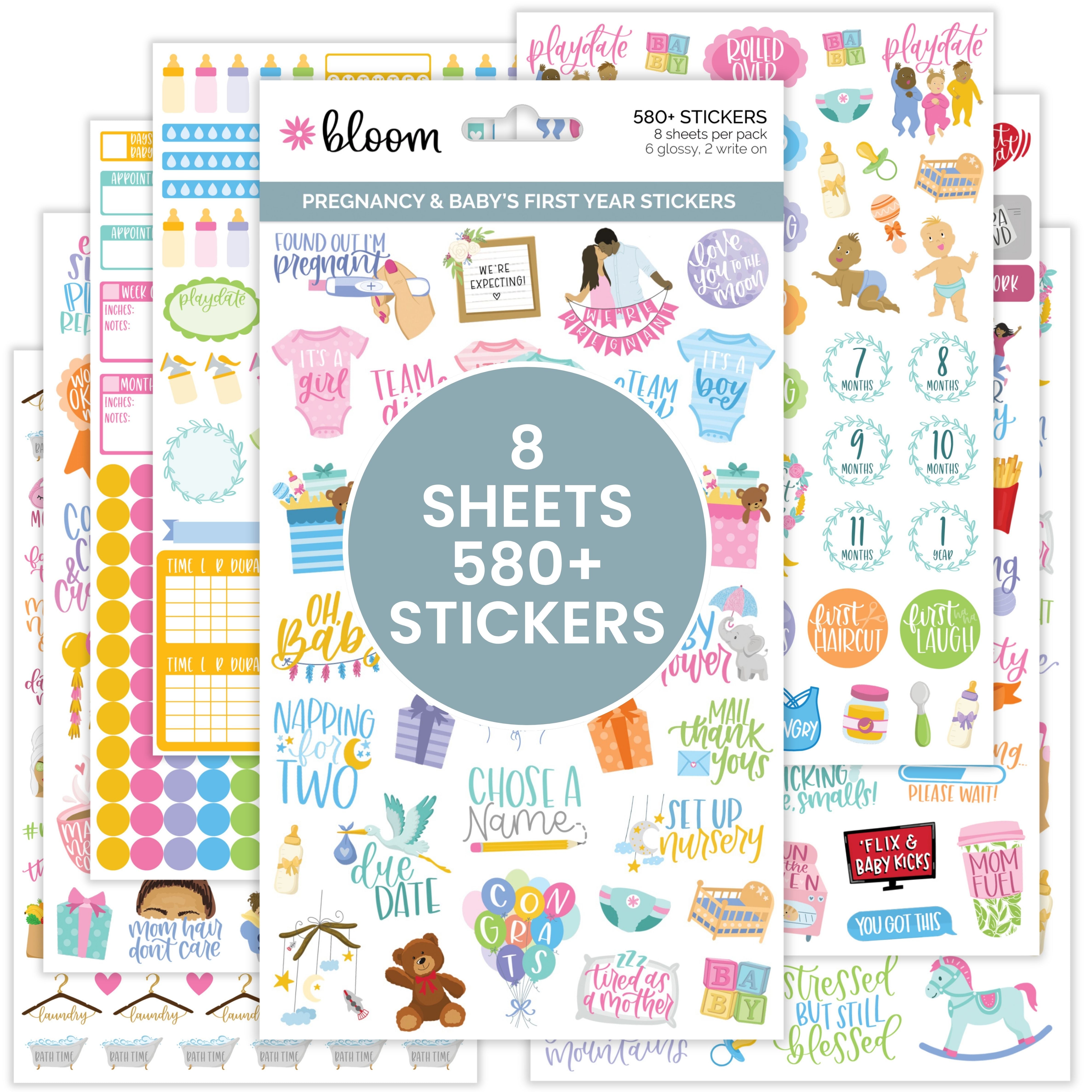 Floral Stickers Pack, Flowers Sticker Sack Series E, Planner