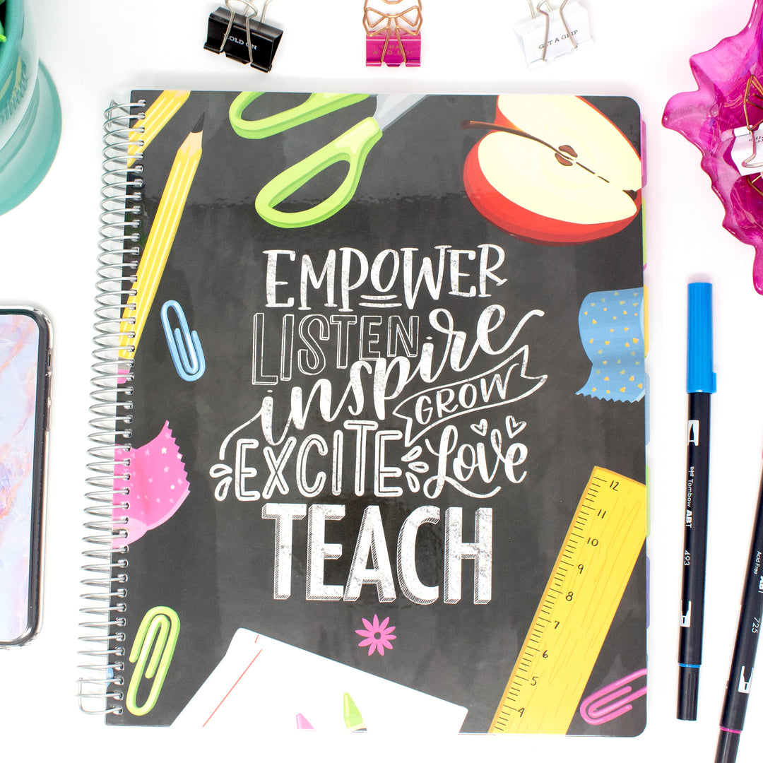 Undated Teacher Planner & Calendar, Chalkboard