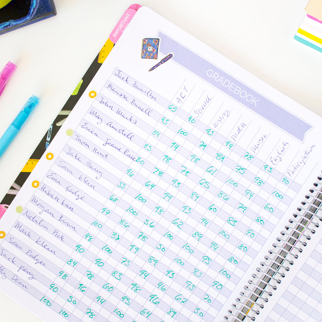 Undated Teacher Planner & Calendar, Chalkboard