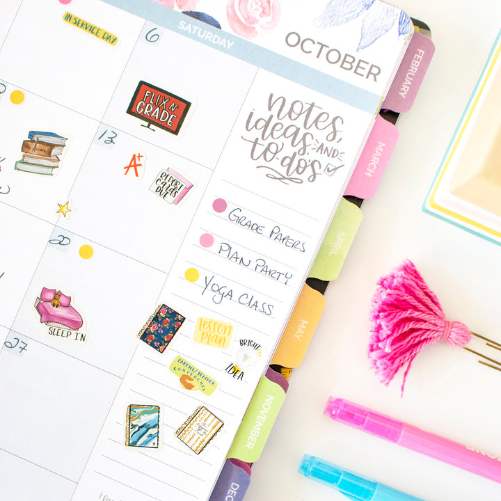 Undated Teacher Planner & Calendar, Chalkboard