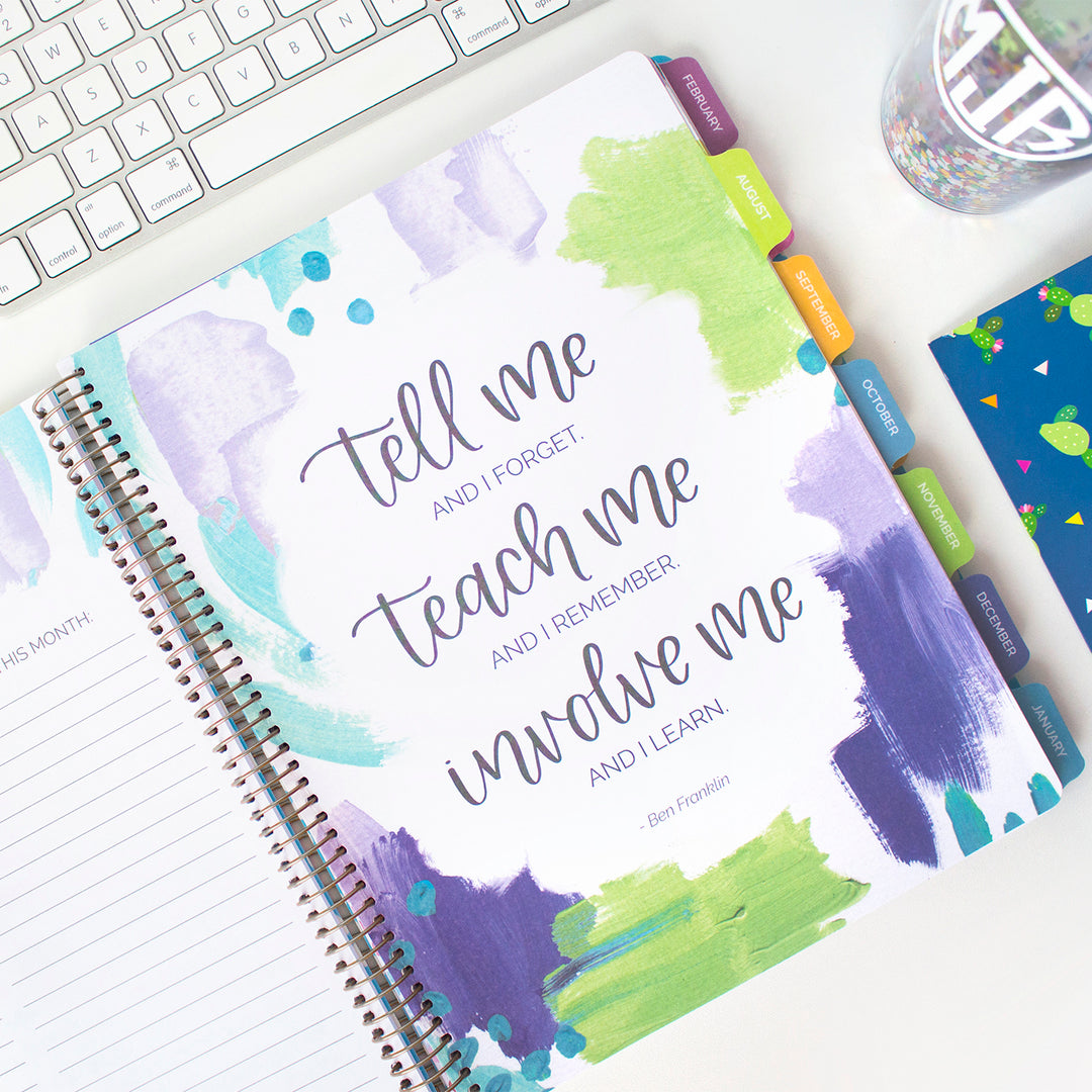 Undated Teacher Planner & Calendar, Chalkboard