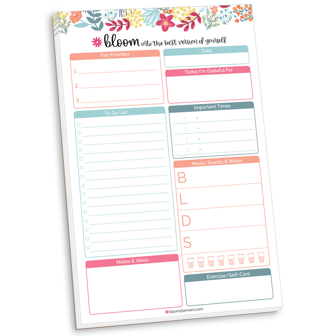 Planning Pad, 6" x 9", Daily Planning System, Floral Dots